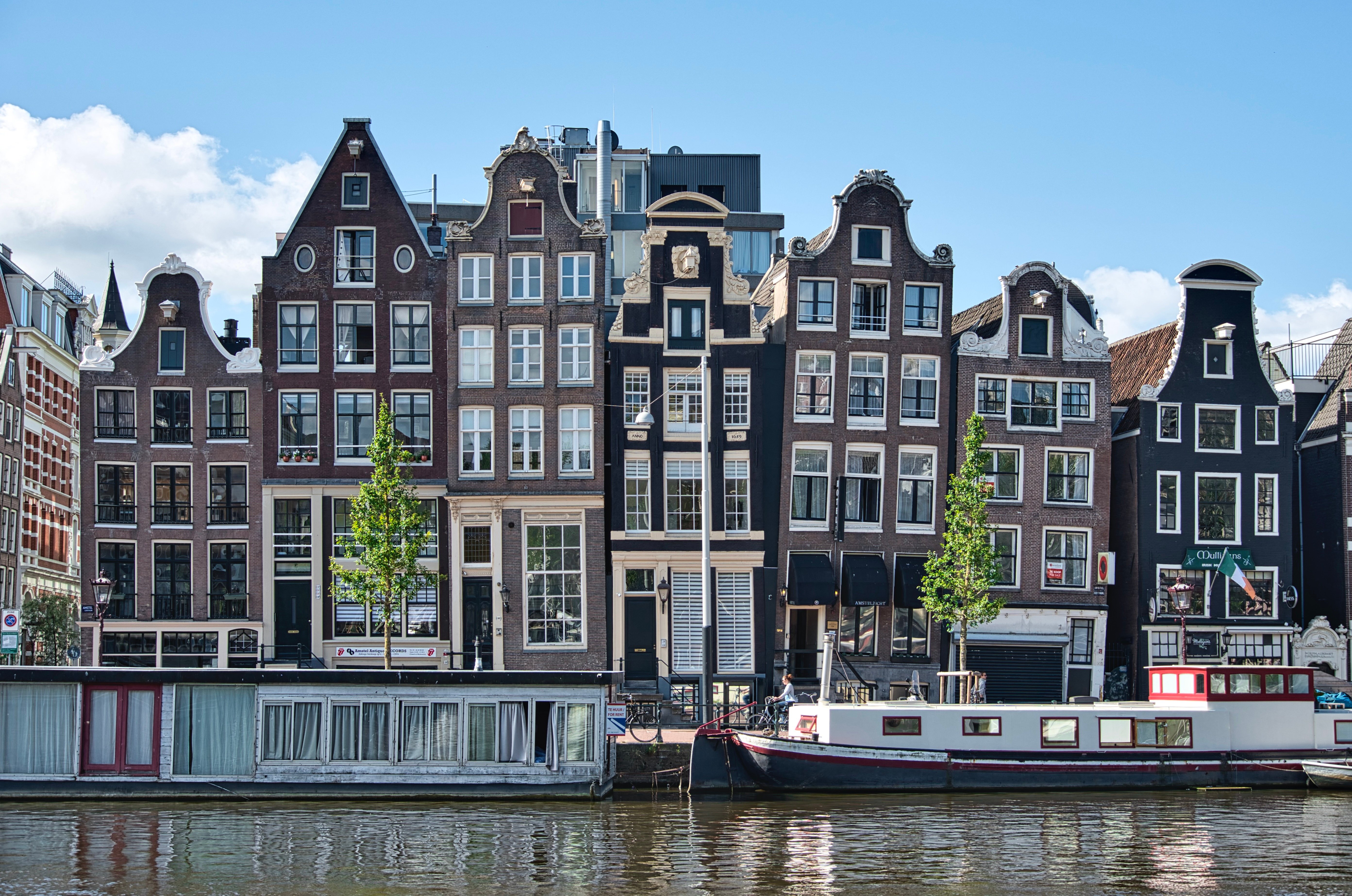 Row of buildings on Amsterdam canal